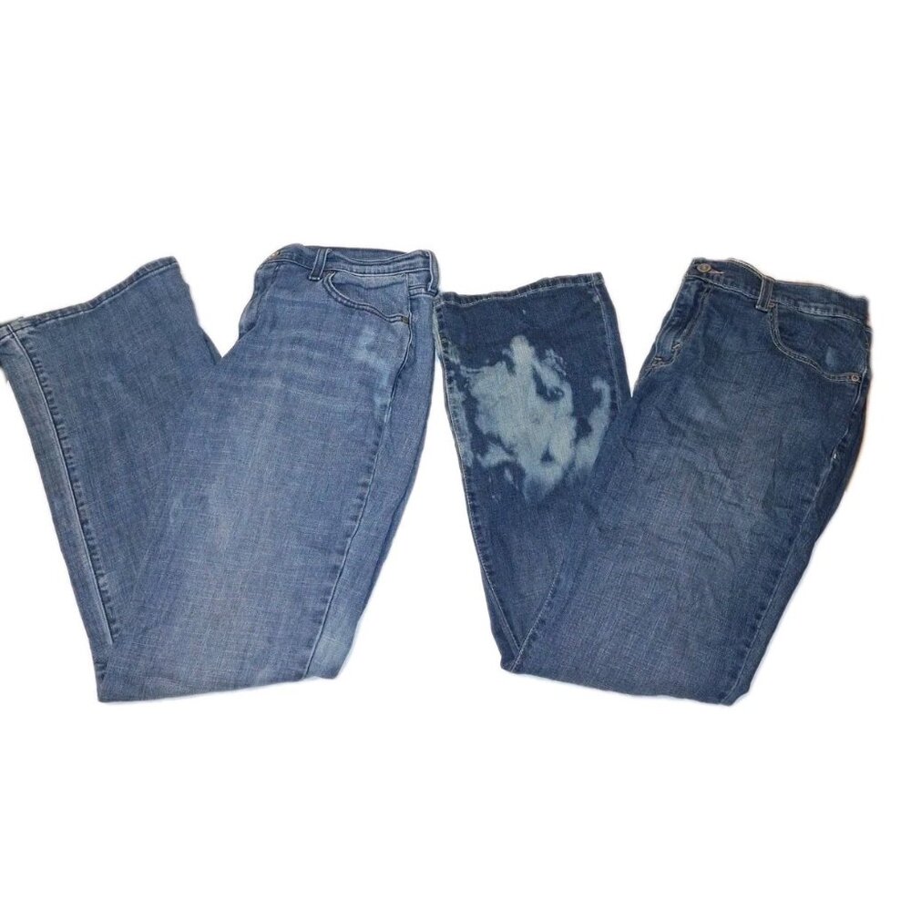 Levi's 515 Bootcut Women's Size 12 Blue Jeans 32x30 Custom Bleached Lot Of TWO